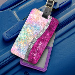 Cute iridescent rosa silver faux glitter monogram bagagebricka<br><div class="desc">Söt chic och elegant gigantisk härkomst glitter i enmajsregnbåge, rosa fushia silver färg för att skapa en söt, unik gigantisk utformning för den trendsättare för höftled som är vildsint och konstförtjust i. Denna sofistikerade snyggt skulle vara underbar för flickor som har klassisk och sparsam design. Visa upp din personliga stil,...</div>