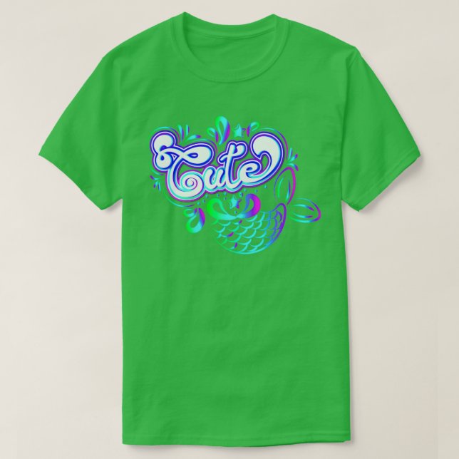 Cute Iridescent Sjöjungfru Svan T Shirt (Design framsida)