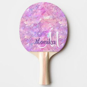 Cute Iridescent Unicorn Ombre Glitter Monogram Pingisracket