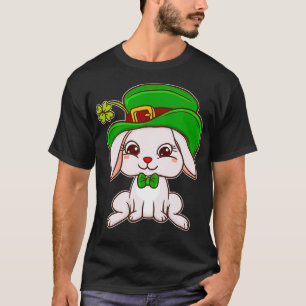 Cute Irish Bunny Rabbit in Bow Tie Funny St Day T Shirt