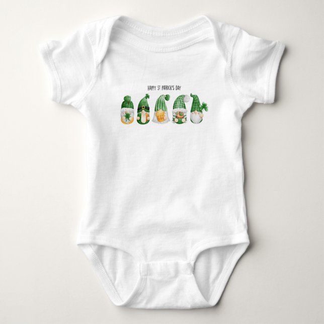 Cute Irish Gnomes St patrick's day Baby Bodykostym T Shirt (Framsida)