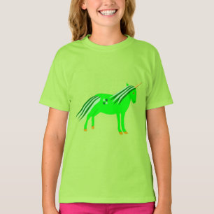 Cute Irish Grönt och Guld Unicorn T Shirt