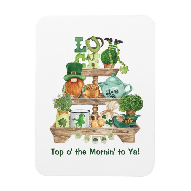 Cute Irish Knickknknack stand Lycklig St patrick's Magnet (Vertikal)