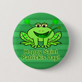 Cute Irish Saint patrick's day Frog Knapp