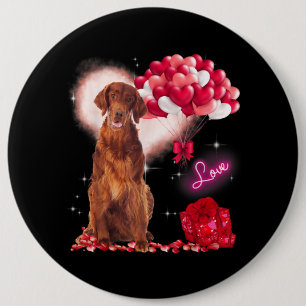 Cute Irish Setter Balloon Heart Valentines day Val Knapp