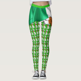 Cute Irish Shamrock Hund Pop Mode Leggings