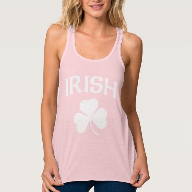 Cute Irish Shamrock St. Patrick's Day Linne Med Racerback (Framsida)