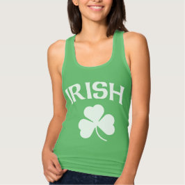 Cute Irish Shamrock St. Patrick's Day Linne Med Racerback