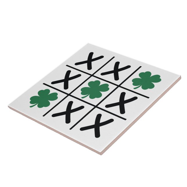 Cute Irish Shamrock Tic Tac Toe Kakelplatta (Sidan)