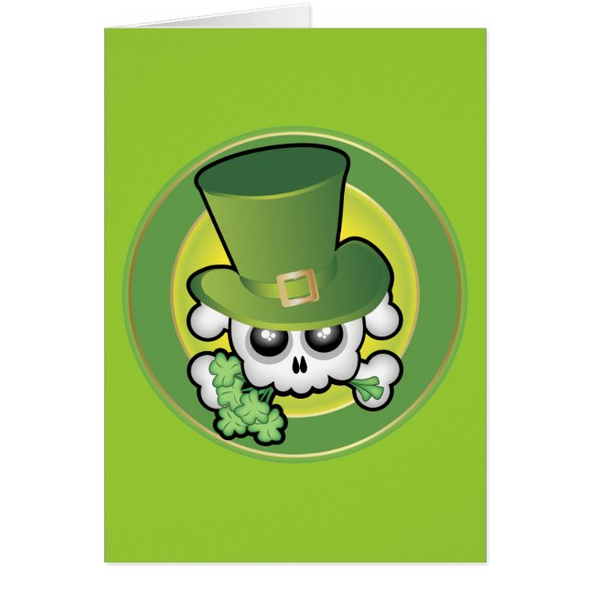 Cute Irish Skull Hälsningskort (Framsidan)