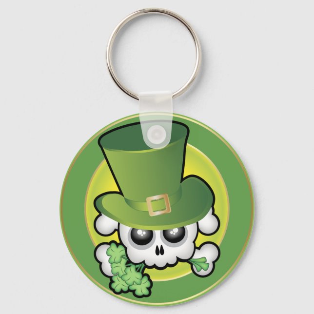 Cute Irish Skull Nyckelring (Framsida)