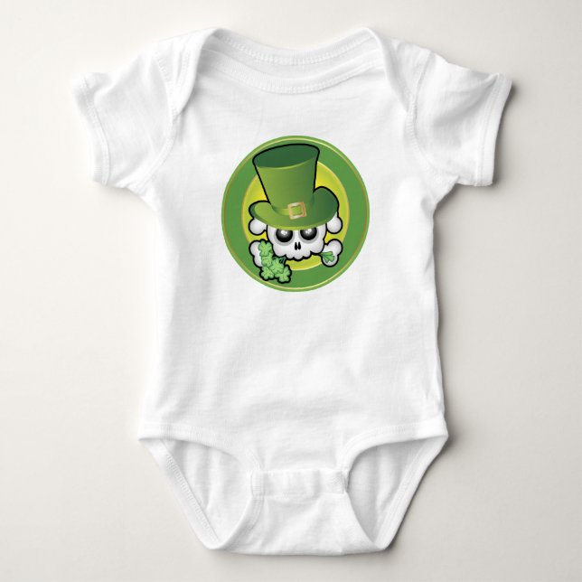 Cute Irish Skull Tee Shirt (Framsida)