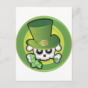 Cute Irish Skull Vykort