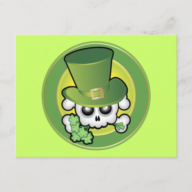 Cute Irish Skull Vykort (Framsida)