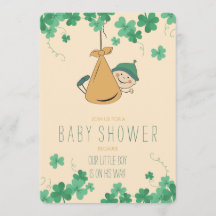 Cute Irish Thmet Shamrock Baby Shower