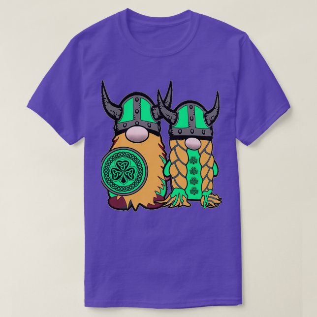 Cute Irish Viking Gnome Couple St Patrickx27s Day T Shirt (Design framsida)