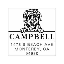 Cute Irish Wolfhound Anpassningsbar Hund Adress Fr Självfärgande Stämpel