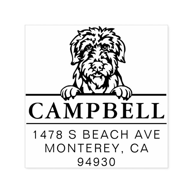 Cute Irish Wolfhound Anpassningsbar Hund Adress Fr Självfärgande Stämpel (Design)