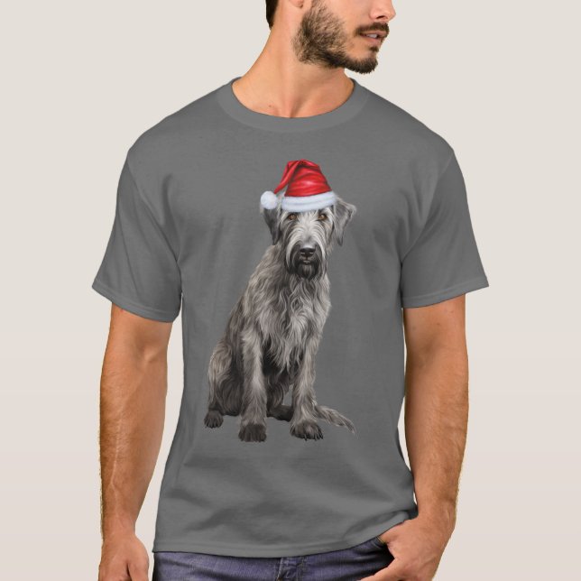 Cute Irish Wolfhound Dog Lover Funny Christmas T Shirt (Framsida)