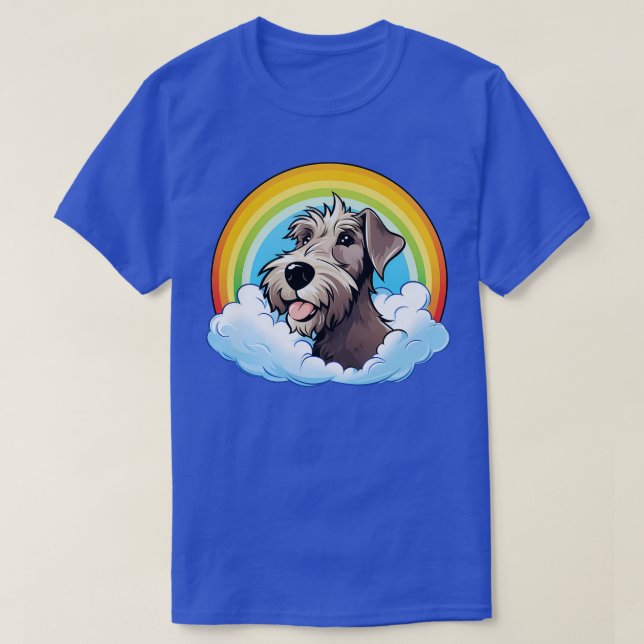 Cute Irish Wolfhound Rainbow Cloud Kawaii Hund Hap T Shirt (Design framsida)
