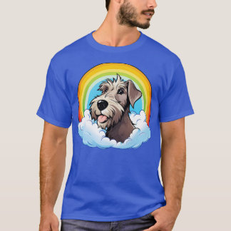 Cute Irish Wolfhound Rainbow Cloud Kawaii Hund Hap T Shirt