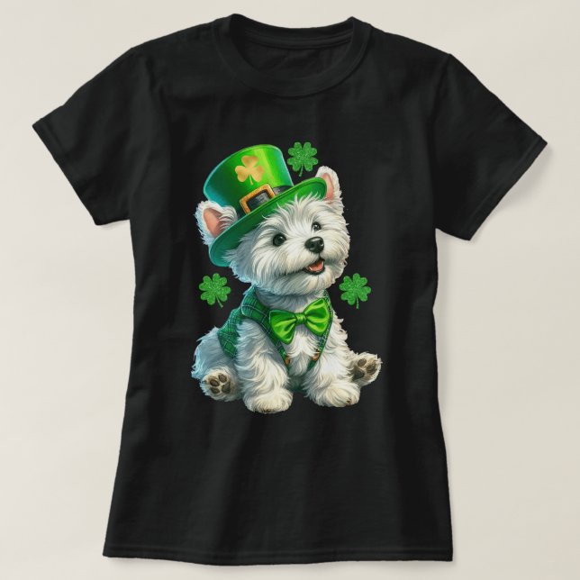 Cute Irishthemed Väster Highland white skräcktee T Shirt (Design framsida)