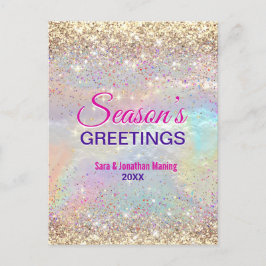 Cute Irmardescent guld glitter jul nytt år Vykort