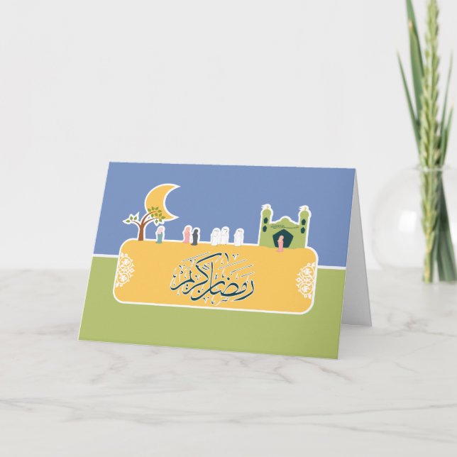 Cute islamic Arabic Ramadan kareem-hälsningskort Kort (Framsida)