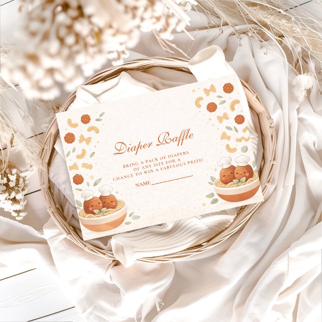 Cute Italian Little Meatball Diapper Raffle Tilläggskort (Skapare uppladdad)