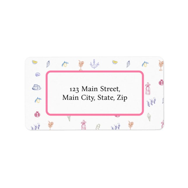  Cute Italian Minimalist Birthday Adressetikett (Framsidan)