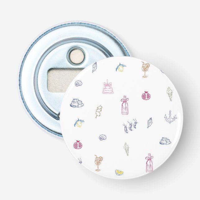   Cute Italian Minimalist Birthday Flasköppnare (Framsidan)