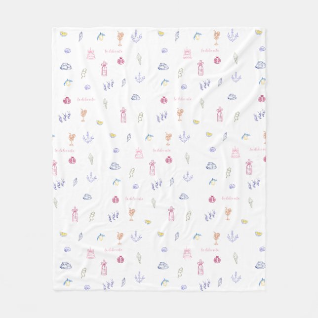  Cute Italian Minimalist Birthday Fleecefilt (Framsidan)