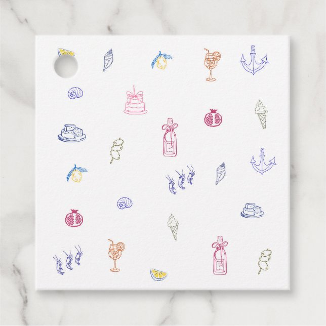   Cute Italian Minimalist Birthday Gåvor Etiketter (Framsida)