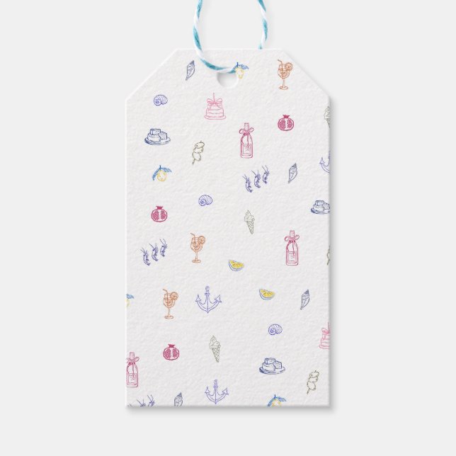  Cute Italian Minimalist Birthday Presentetikett (Framsidan)