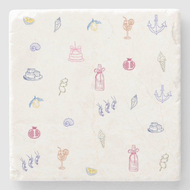   Cute Italian Minimalist Birthday Stenunderlägg (Framsidan)