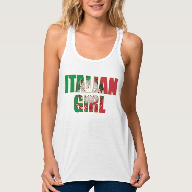Cute Italiano Girl Linne Med Racerback (Framsida)