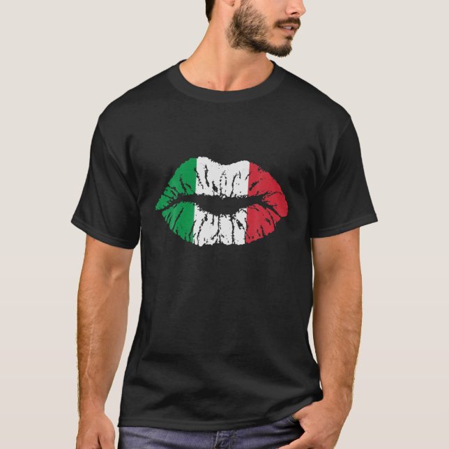 Cute Italien Flagga Italic Graphic Tee Coola Ital (Framsida)