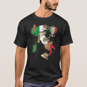 Cute Italien Graphic Italy Flagga Heart Italiana T Shirt