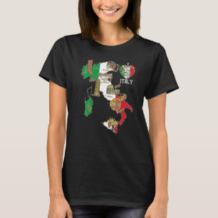 Cute Italien Graphic Italy Flagga Heart Italiana T Shirt