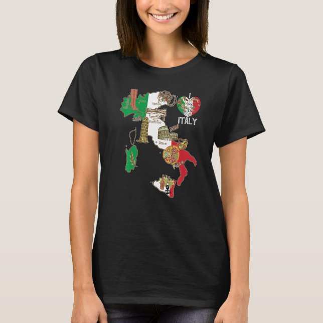 Cute Italien Graphic Italy Flagga Heart Italiana T Shirt (Framsida)
