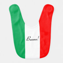 Cute Italy Baby Bib med Flagga Italien Färg