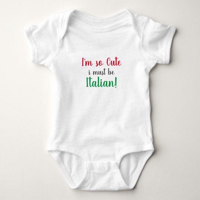 Cute Italy Baby Shower T Shirt (Framsida)