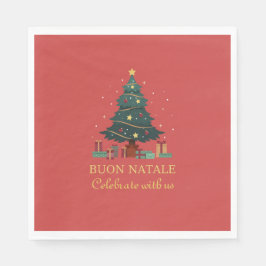 Cute Italy Buon Natale Anpassningsbar Träd Pappersservett