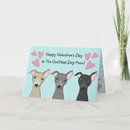 Cute Italy Greyhounds Tecknad hund Mamma Valentine Helgkort