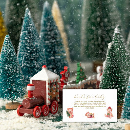 Cute It's Cold Outside Bear Books For Baby Shower Tilläggskort