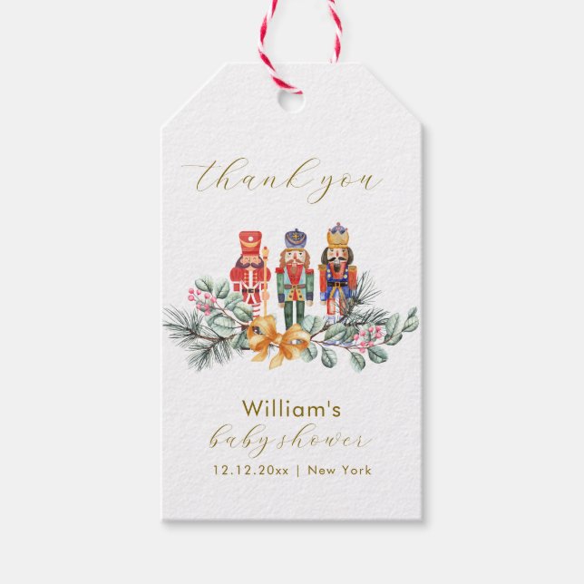 Cute It's Cold Outside Nutcracker Baby Shower  Presentetikett (Framsidan)
