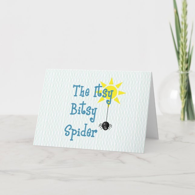 Cute Itsy Bitsy Spider Birthday Card Kort (Framsida)