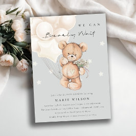 Cute Ivory Barly Wait Balloon Baby Shower Inbjudan