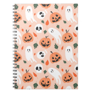 Cute Jack-O-Lantern & Ghost Mönster Anteckningsbok