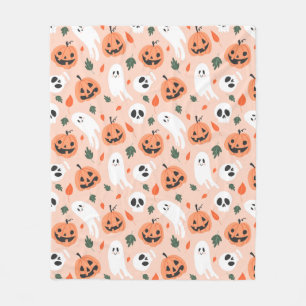 Cute Jack-O-Lantern & Ghost Mönster Fleecefilt